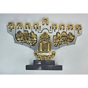 ARAD AVRAHAM STUDIO KEDEM - MENORAH - GOLD / SILVER PLATED - JAFFA, ISRAEL